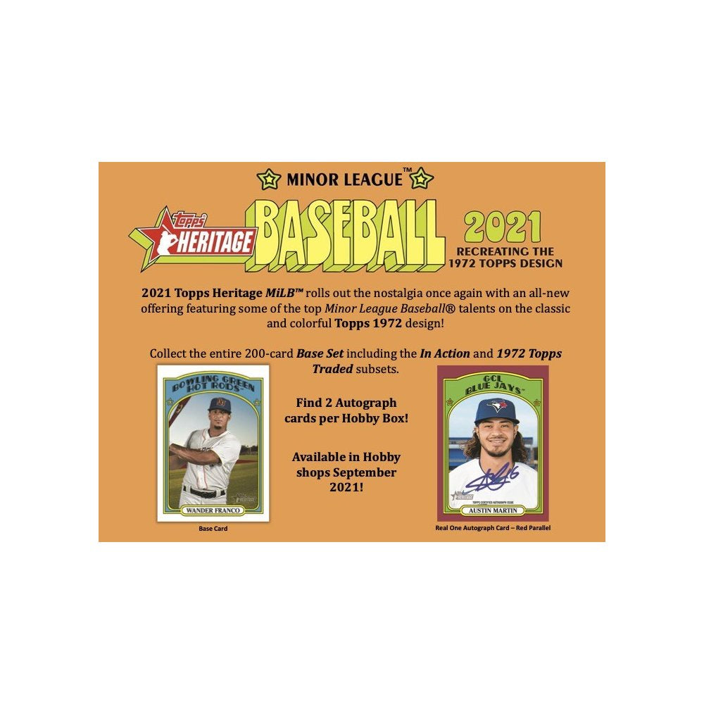 2021 Topps Heritage Minor League Baseball Hobby Box - Miraj Trading