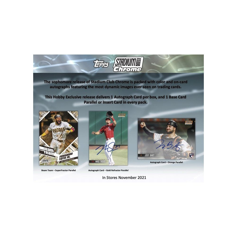 2021 Topps Stadium Club Chrome Baseball Hobby Box - Miraj Trading