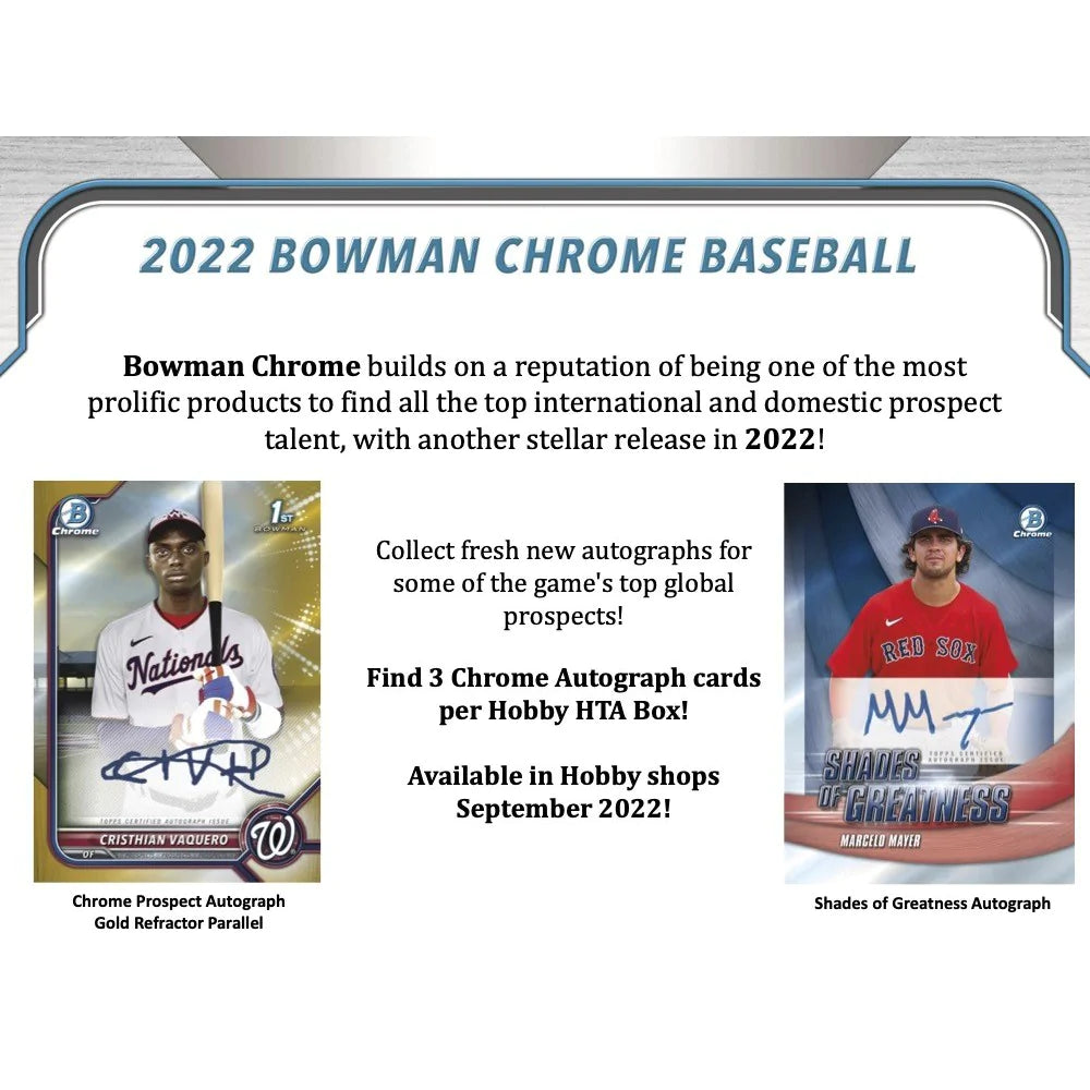 2022 Bowman Chrome Baseball Jumbo Box (pre-order) - Miraj Trading