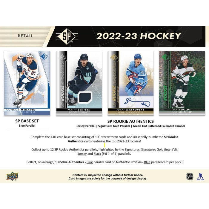 2022-23 Upper Deck SP Hockey Blaster Box - Miraj Trading