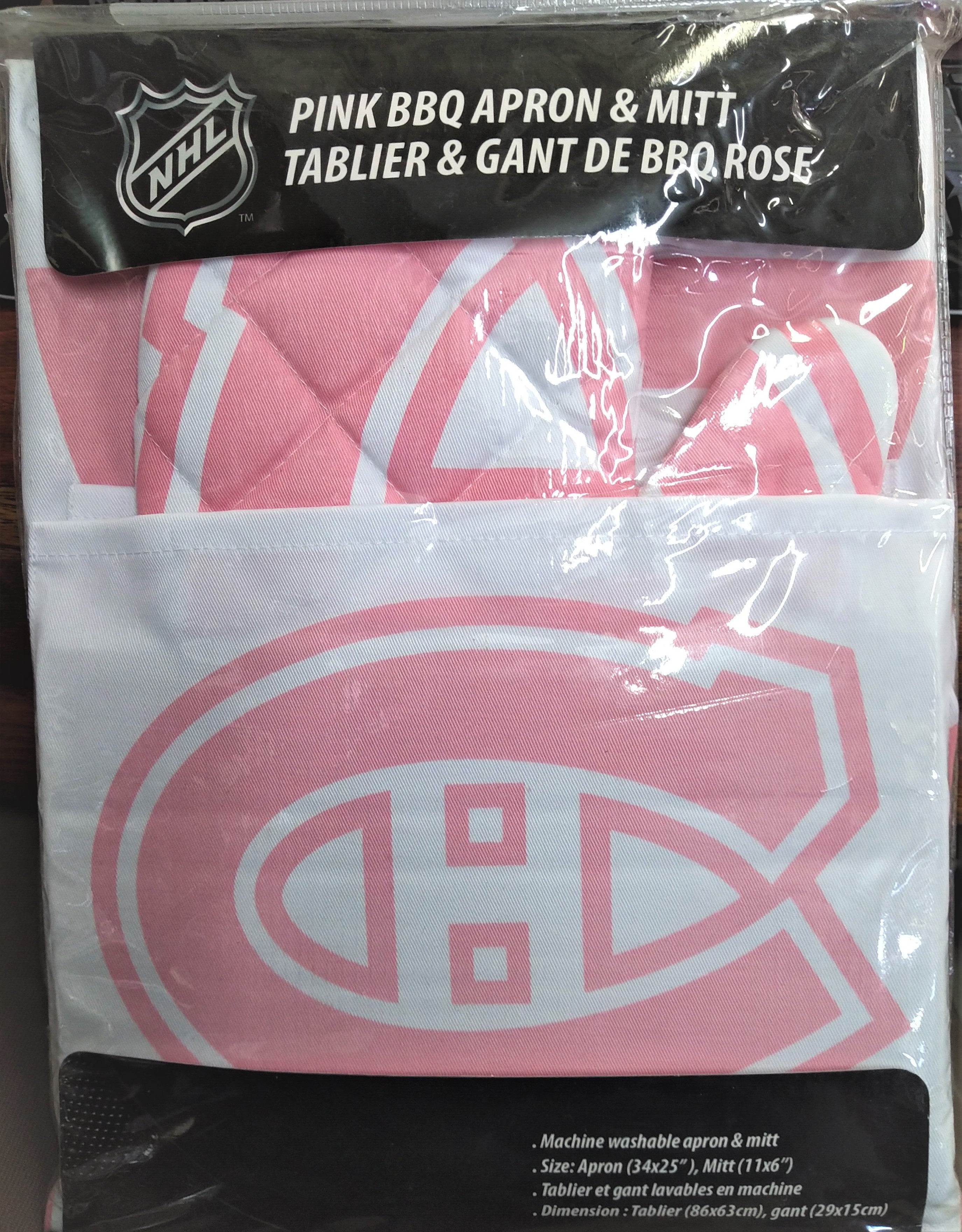 Montreal Canadiens - Pink BBQ Apron & Mitt - BigBoi Cards