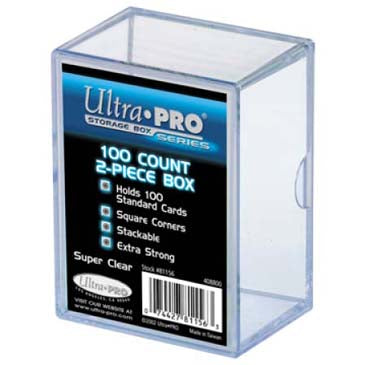 Ultra Pro 2-Piece 100 Count Clear Card Storage Box - Lot of 5 Storage Boxes - BigBoi Cards