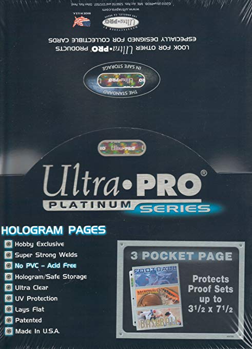Ultra Pro 3-Pocket Platinum Page with 3-1/2" X 7-1/2" Pockets - BigBoi Cards