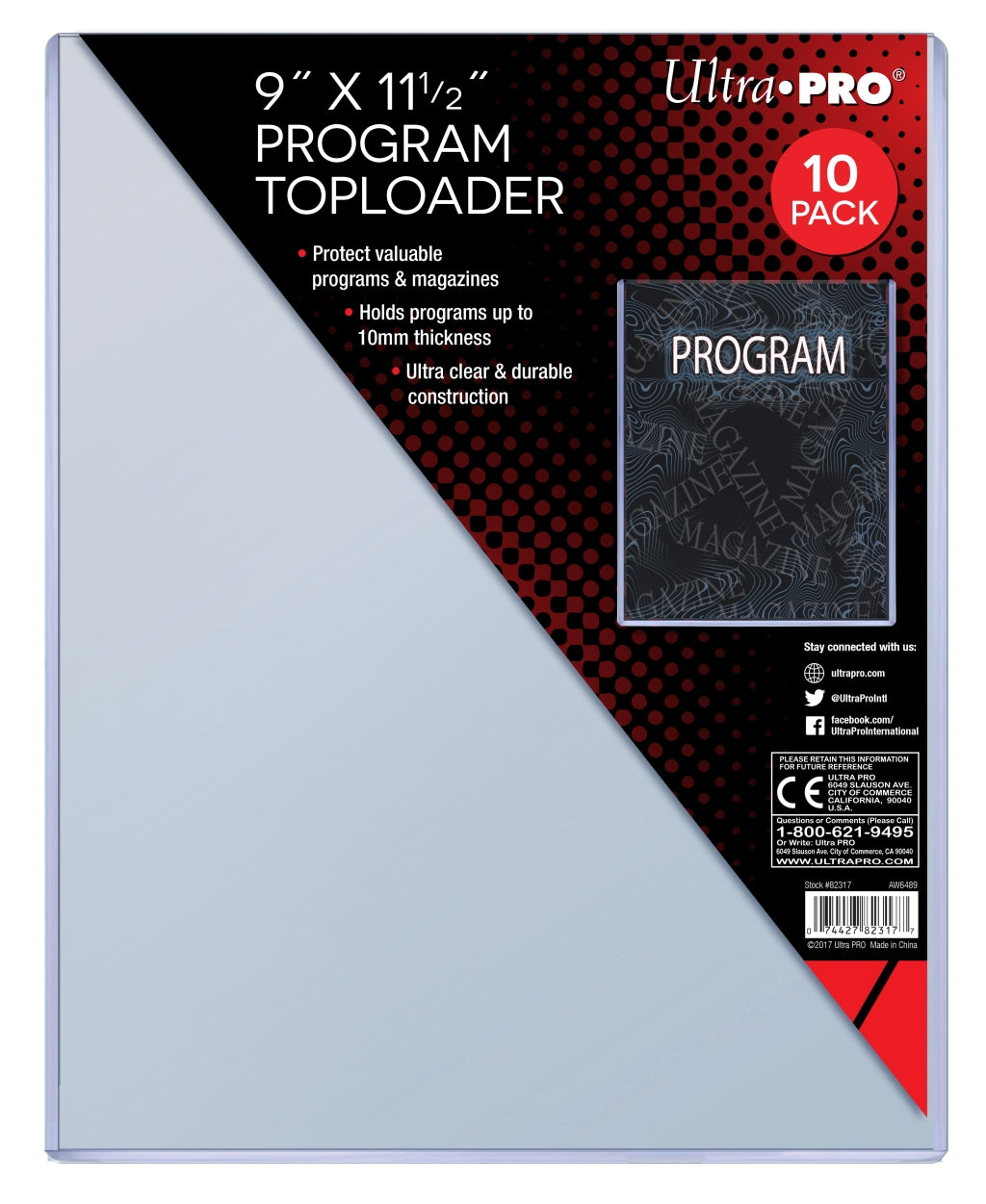 Ultra Pro Toploader - 9" x 11 1/2" - Miraj Trading