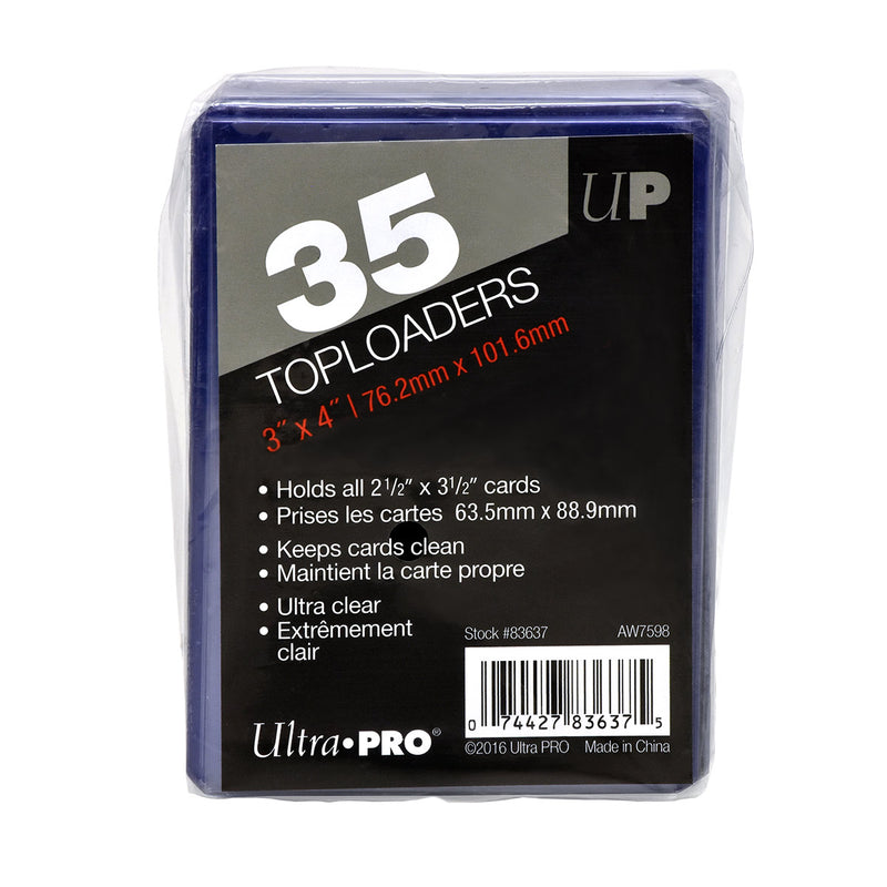 Ultra Pro Regular Toploader 3" x 4"( 35ct) (Lot of 5) - Miraj Trading