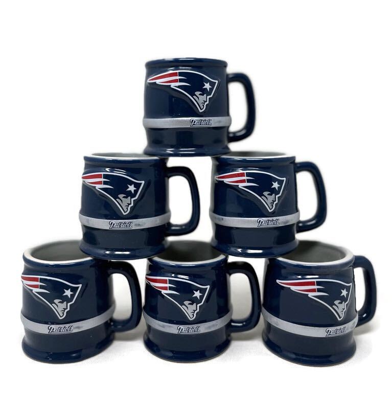 New England Patriots NFL Mini Ceramic Mugs (Set of 6) - Miraj Trading