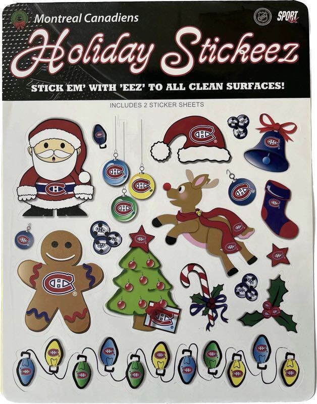 Montreal Canadiens Holiday Sticker Sheet (Set of 2) - Miraj Trading