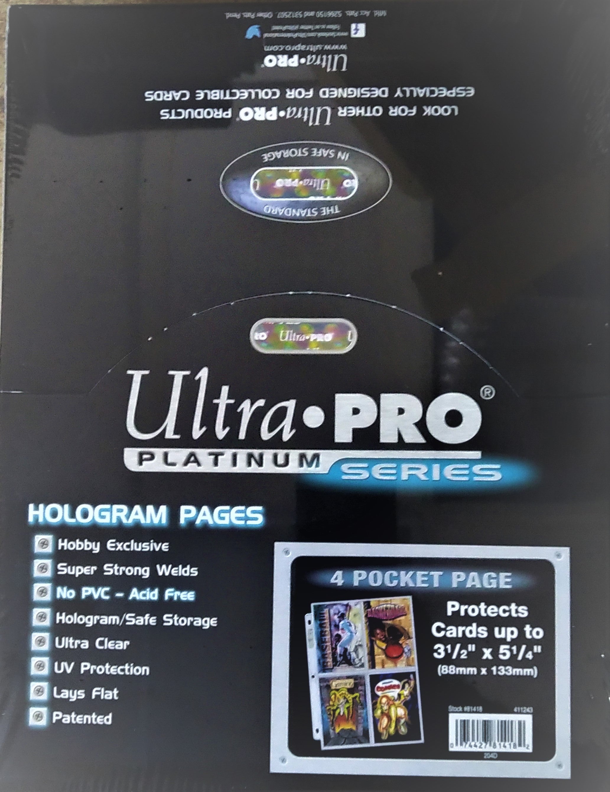 Ultra Pro 4-Pocket Platinum Page with 3-1/2" X 5" Pockets - BigBoi Cards