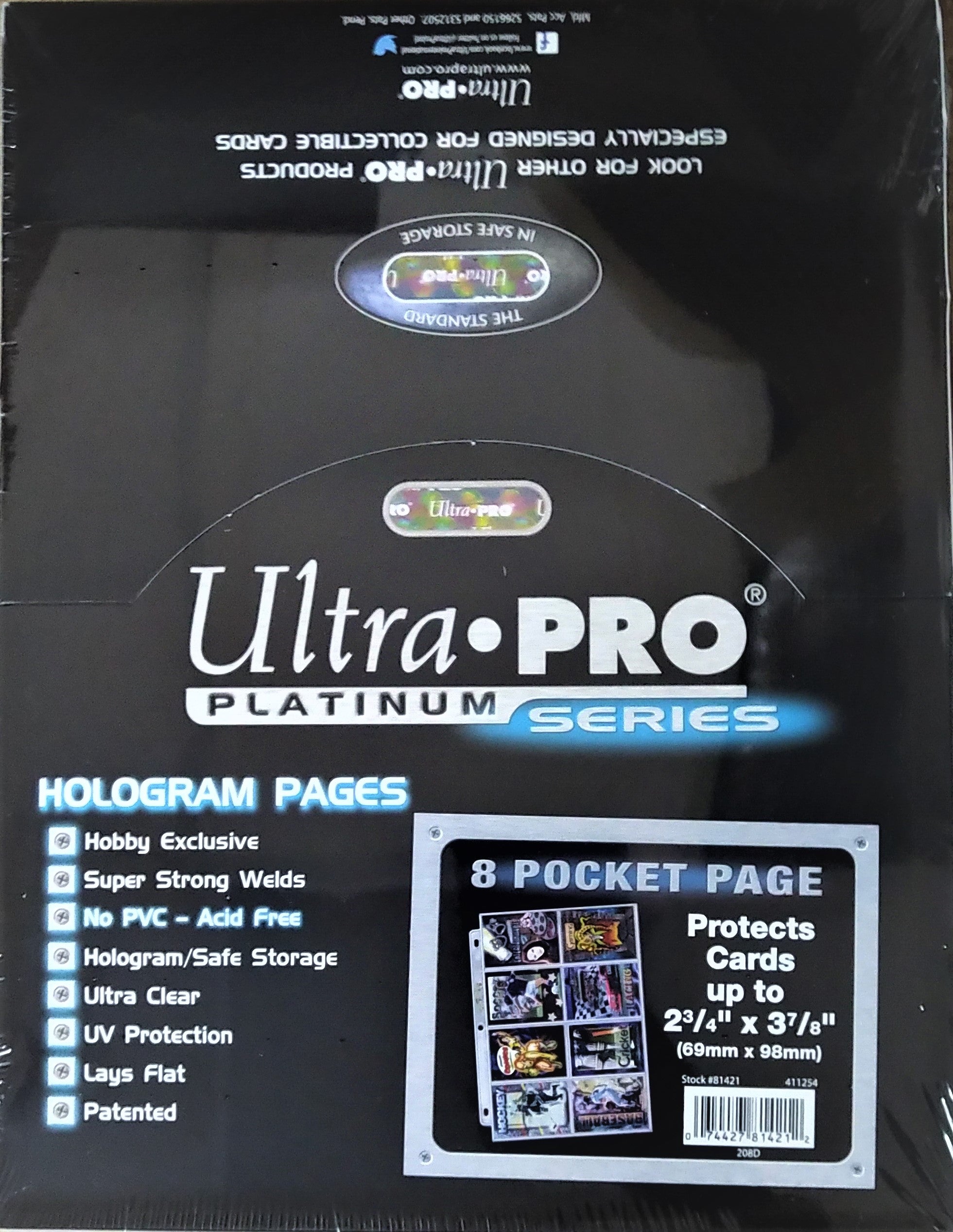 Ultra Pro 8-Pocket Platinum Page with 2-3/4" X 3-7/8" Pockets - BigBoi Cards