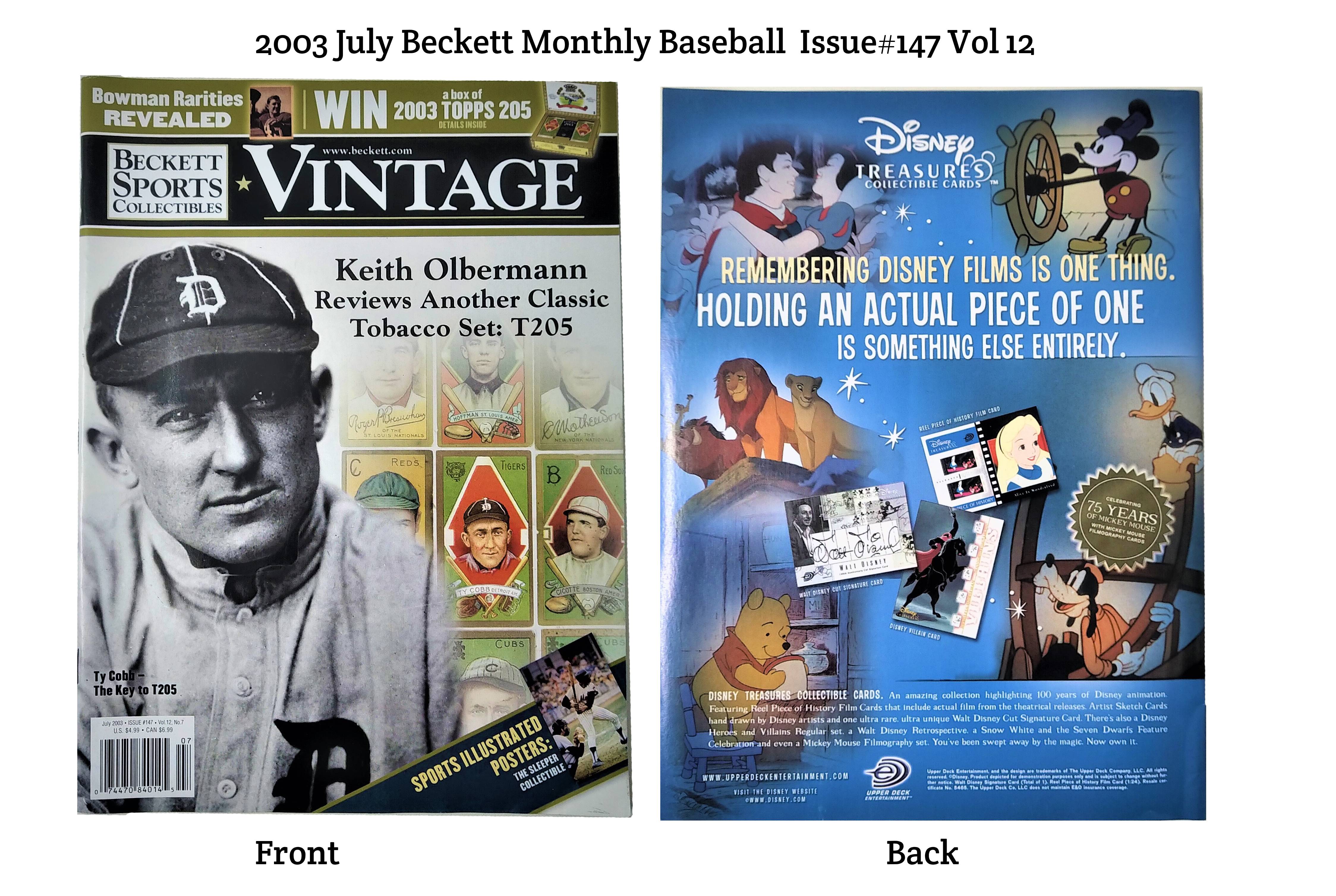 2003 July & August Beckett Monthly Baseball Vol 12 - Issue#147 & #148 - Miraj Trading