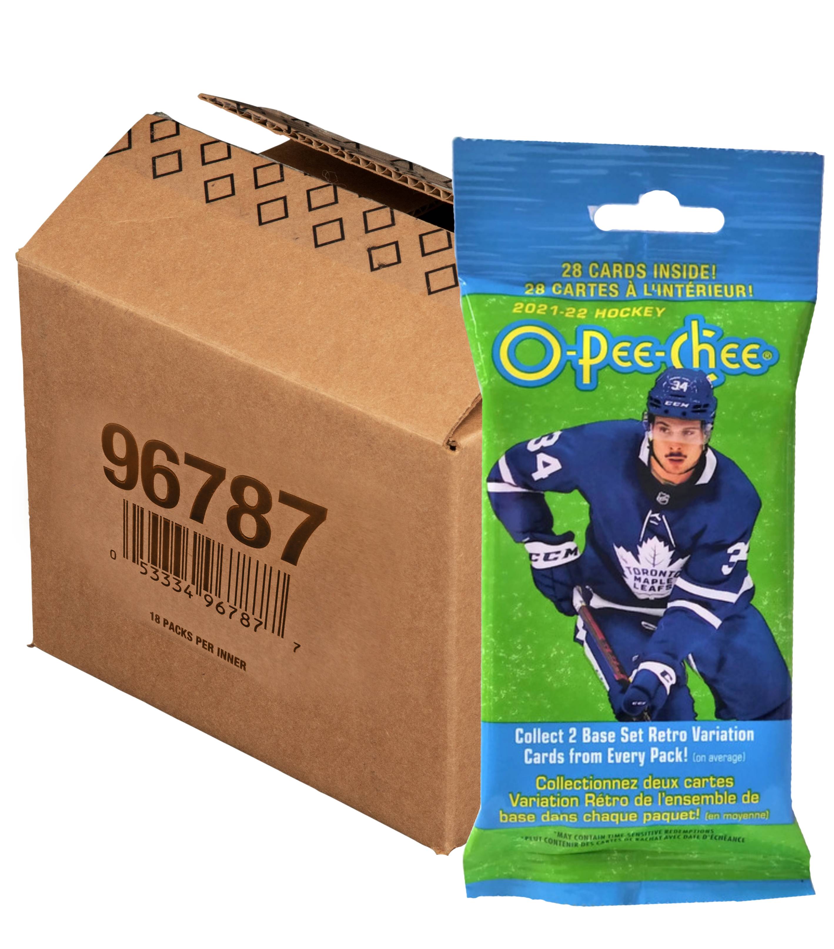 2021-22 Upper Deck O-Pee-Chee Hockey Fat Pack Box (Box of 18 Packs) - Miraj Trading