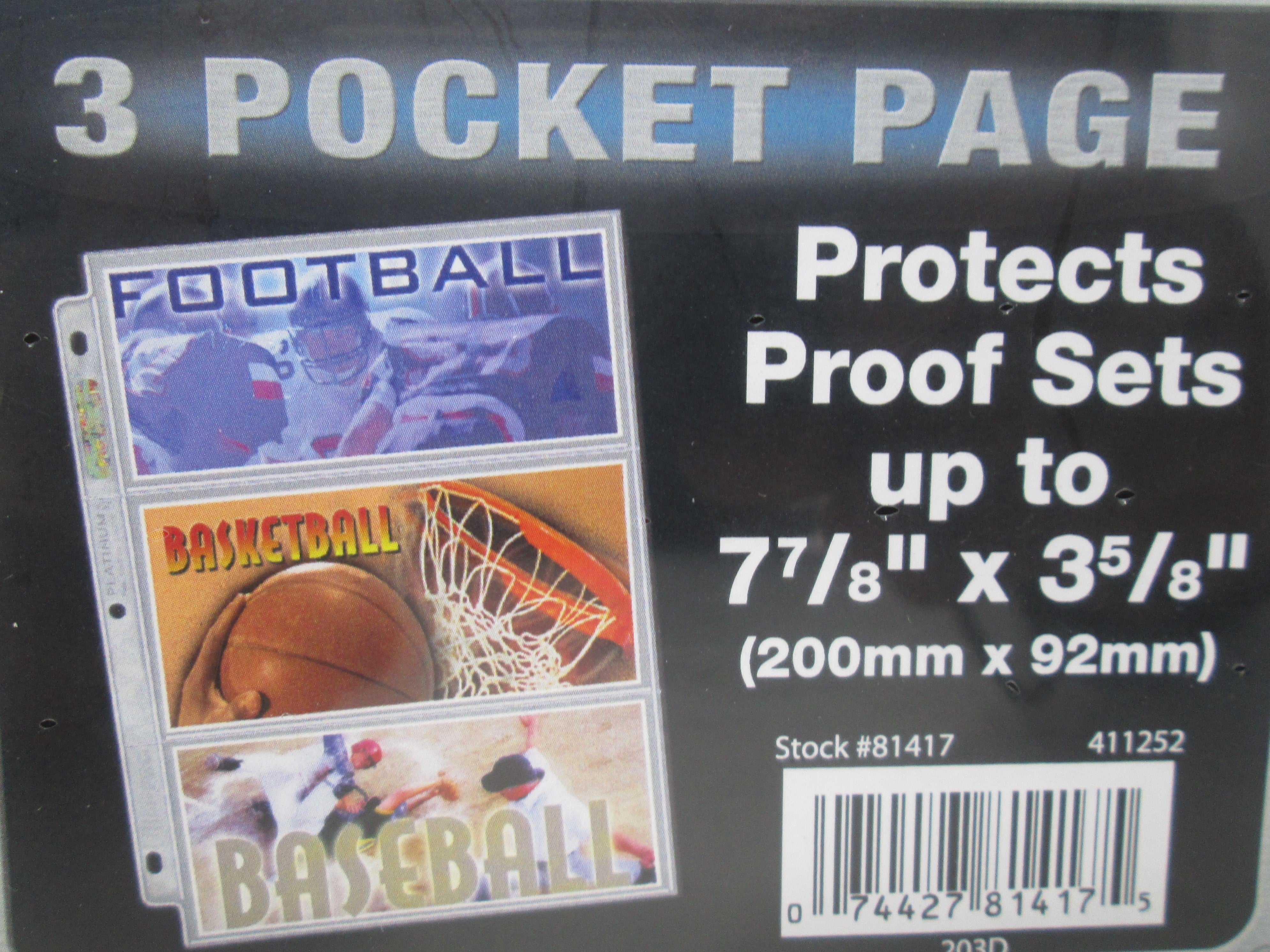 Ultra Pro 3-Pocket Platinum Page with 7-7/8" X 3-5/8" Pockets - BigBoi Cards