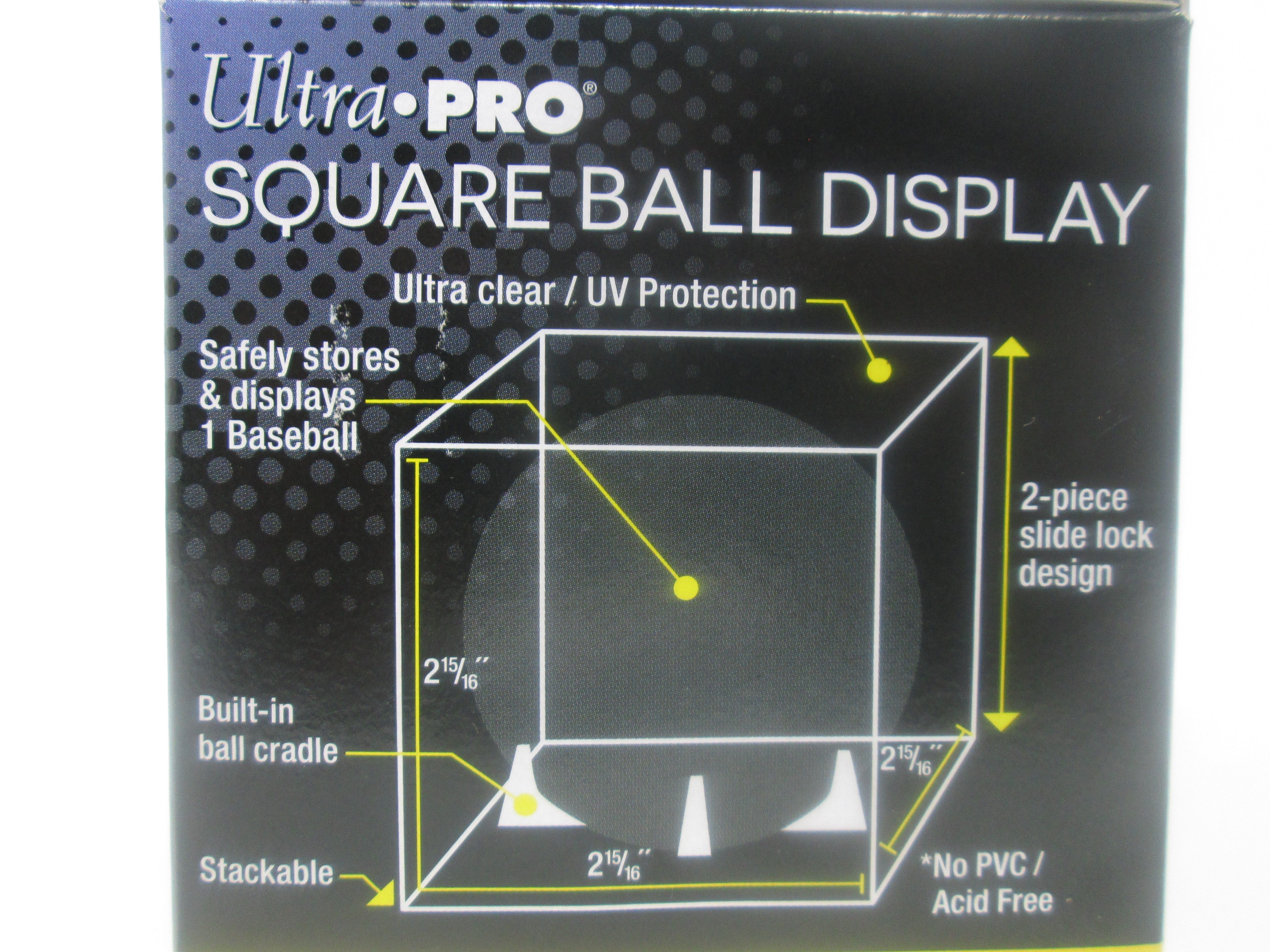 Ultra Pro Square Ball Display Box Ultra Clear with Built-In Ball Cradle and UV Protection - BigBoi Cards