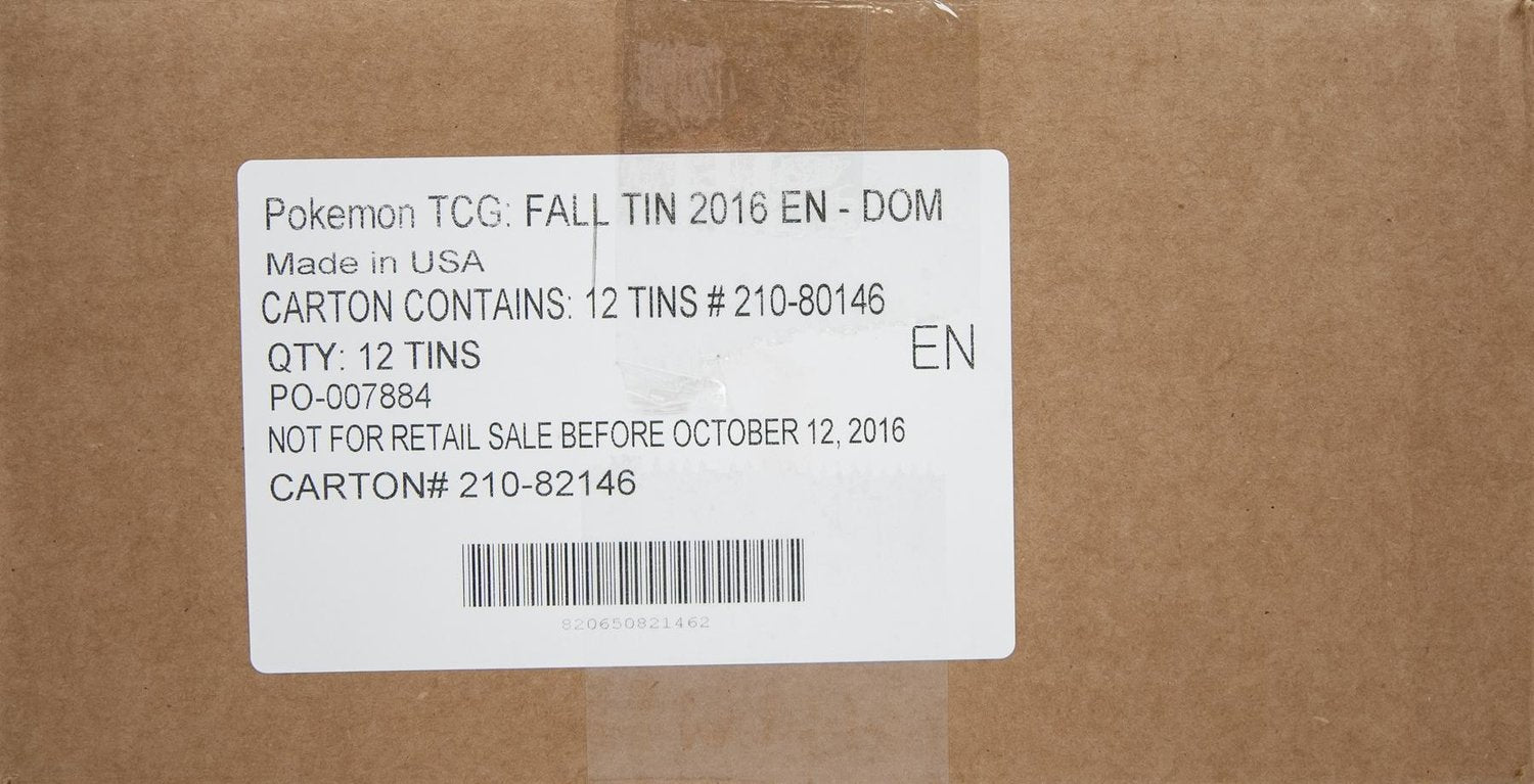 Pokémon TCG Fall Tin 2016 EN - DOM (Case of 12) - BigBoi Cards