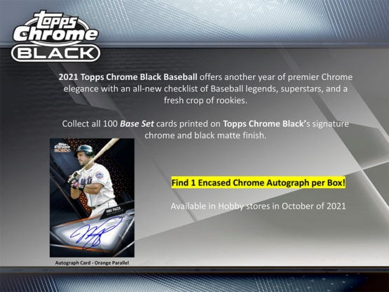 2021 Topps Chrome Black Baseball Hobby Box (Pre-Order) - Miraj Trading