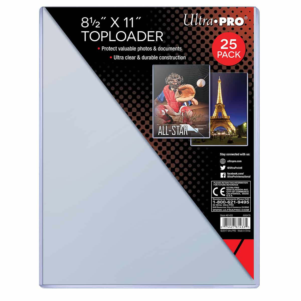 Ultra Pro 8-1/2" X 11" Toploader (25 count pack) - BigBoi Cards