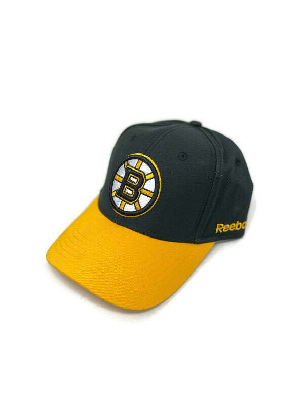 Reebok Boston Bruins Adjustable Hat - Yellow Brim - BigBoi Cards