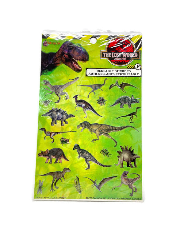 Topps The Lost World Jurassic Park Reusable Stickers - Lot of 3 - BigBoi Cards