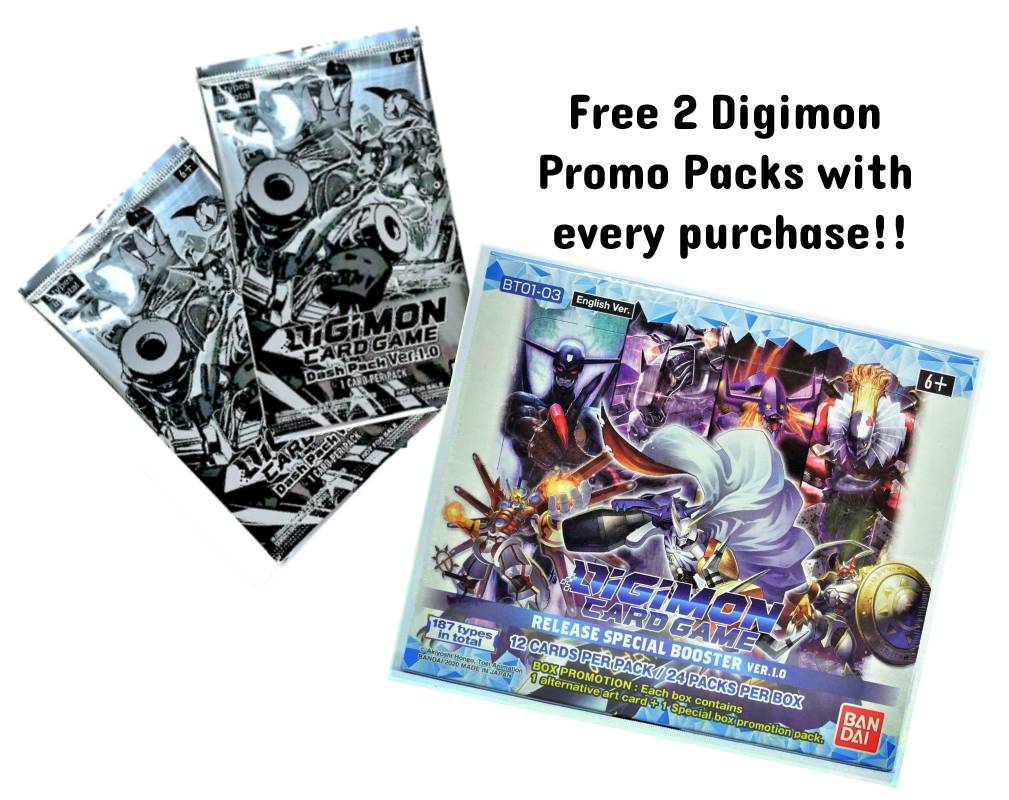 Digimon Card Game Release Special Version 1.0  Booster Box  + 2 FREE Ver.1.0 Dash Packs - Miraj Trading