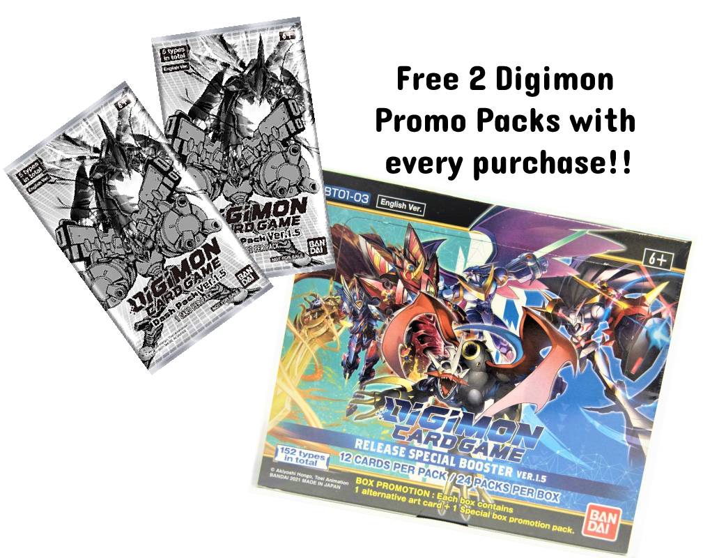 Digimon Card Game Release Special Version 1.5 Booster Box + 2 FREE Ver.1.5 Dash Packs - Miraj Trading