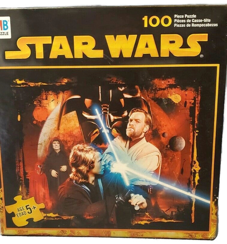 Star Wars Darth Vader/Anakin Skywalker Obi-wan 100 Piece MB Puzzle Box - Miraj Trading