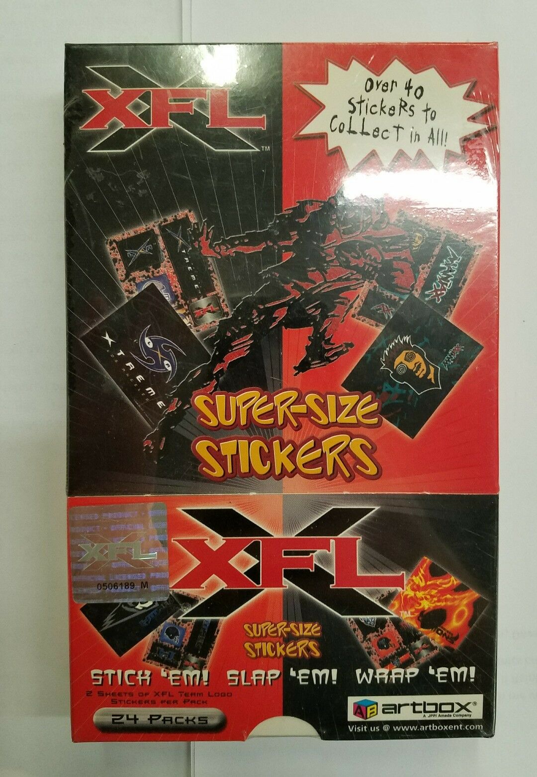2001 Artbox XFL Football Super-Size Stickers - BigBoi Cards