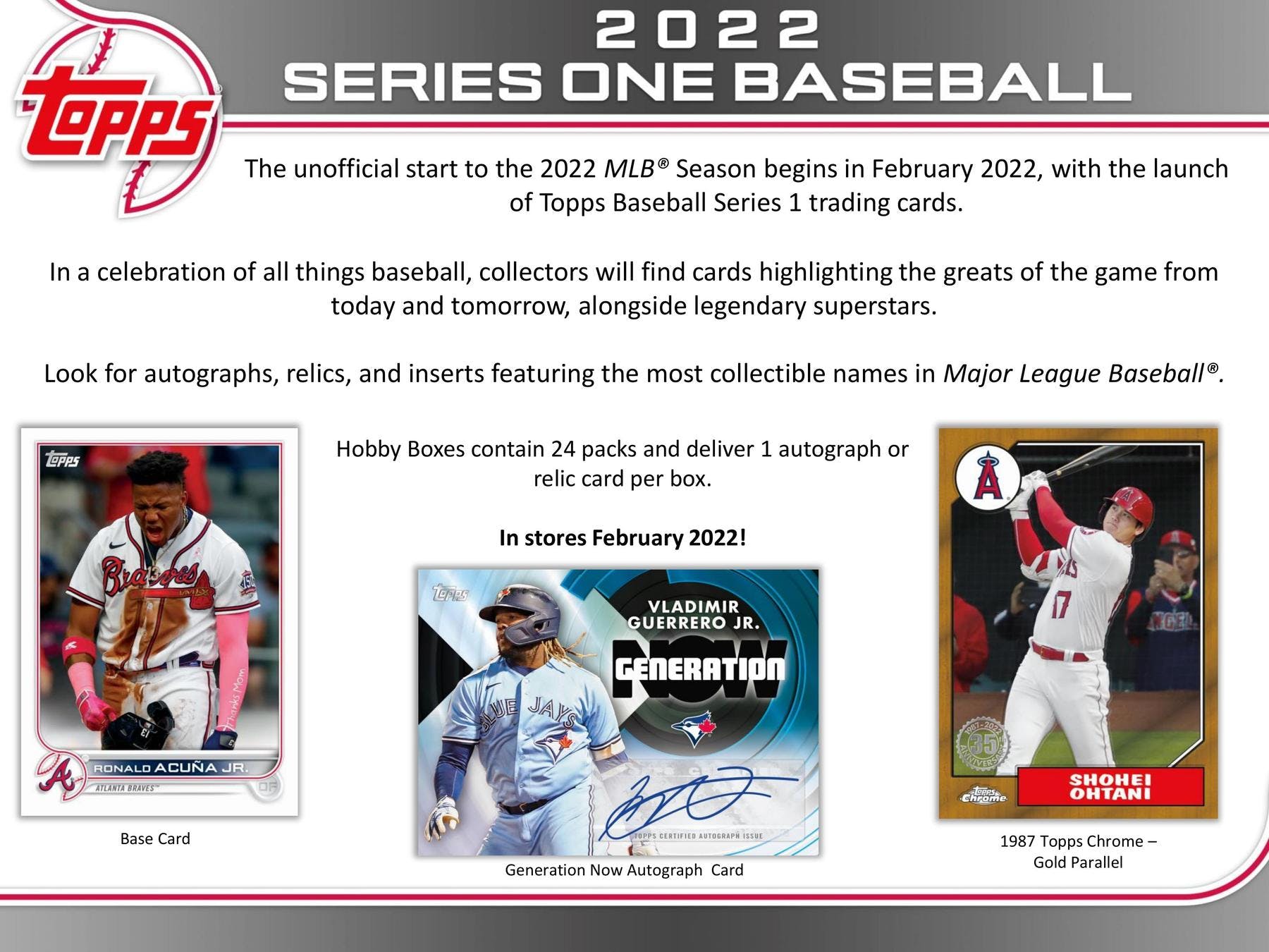 2022 Topps Series 1 Baseball Hobby Box (Pre-Order) - Miraj Trading